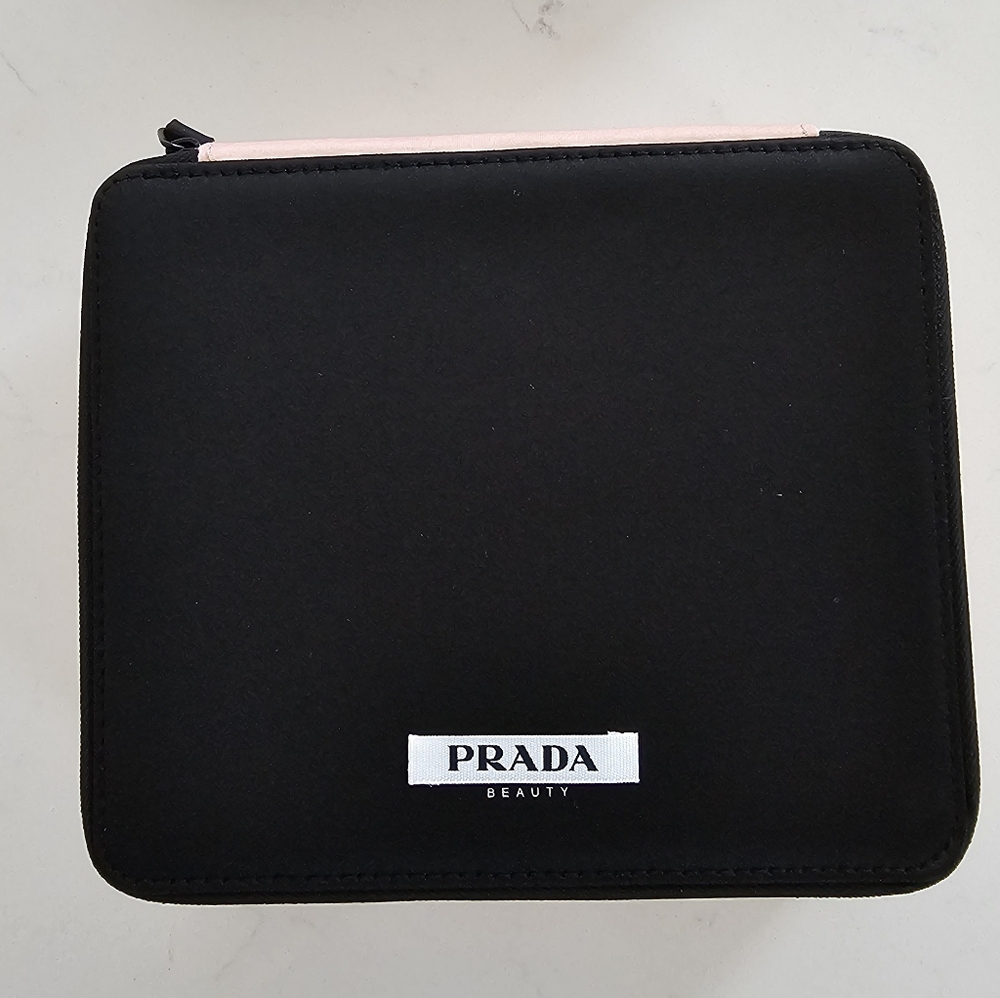 Prada Black Pouch with Pink Trim